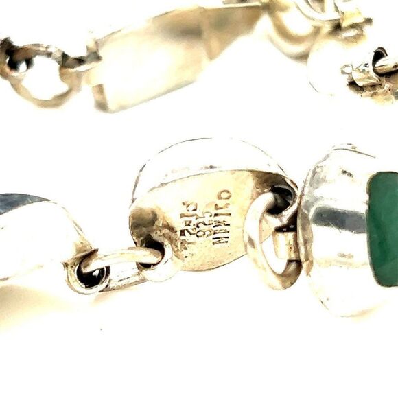 925 Mexican Multicolored Stones Bracelet - Picture 4 of 6